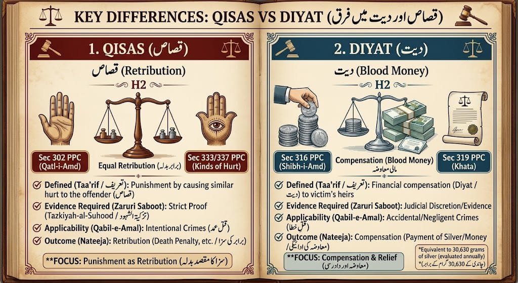 Difference Between Qisas and Diyat in Pakistan Penal Code