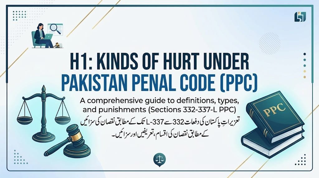 Kinds of Hurt under Pakistan Penal Code PPC Sections 332 to 337 banner
